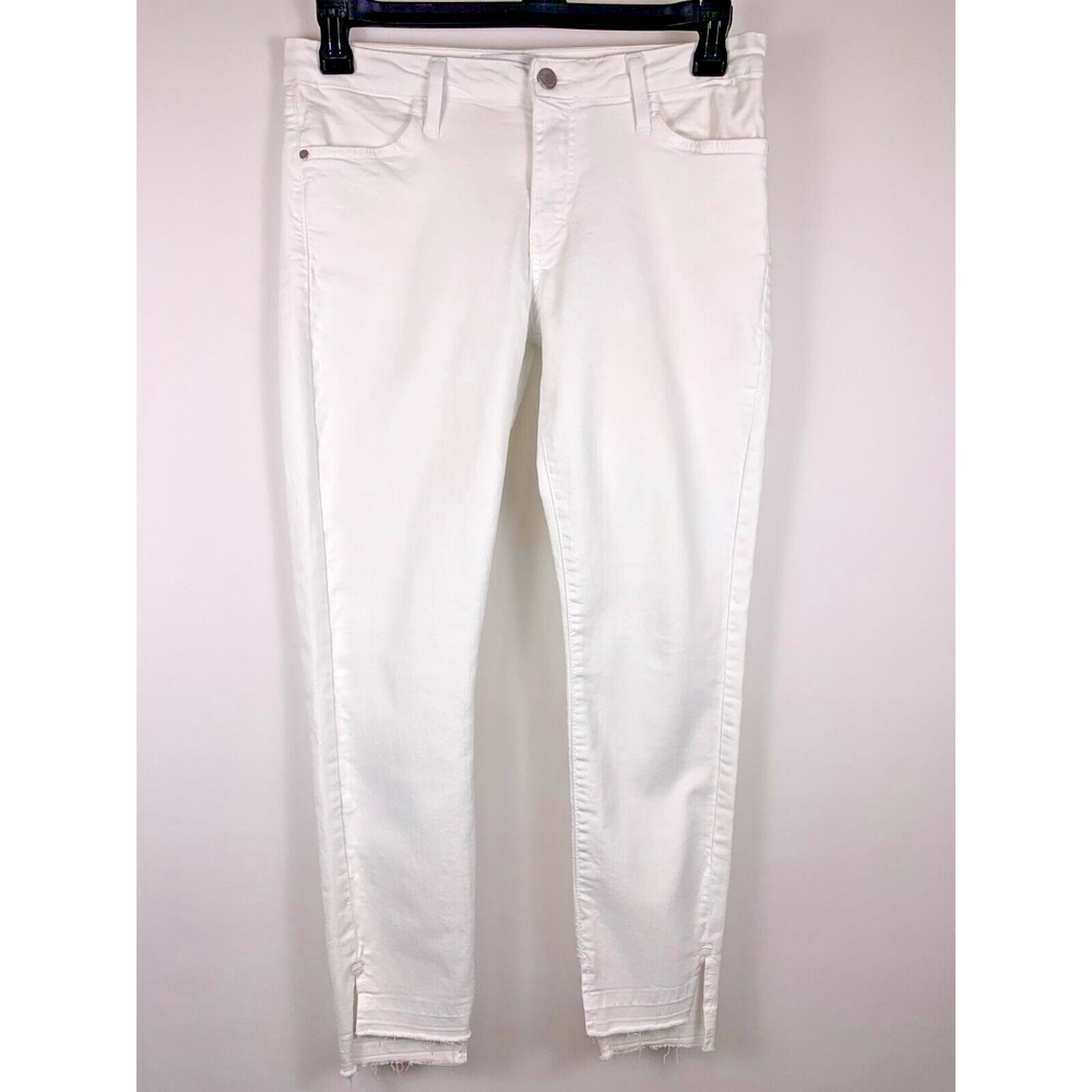 Just Black Denim Jeans Women's Size 28 White Raw Hem Distressed Skinny READ
